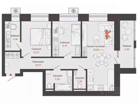 2-к кв. Кировская область, Киров  (65.0 м)