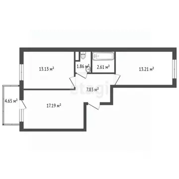 2-к кв. Ленинградская область, Мурино Всеволожский район, ул. Шоссе в ...