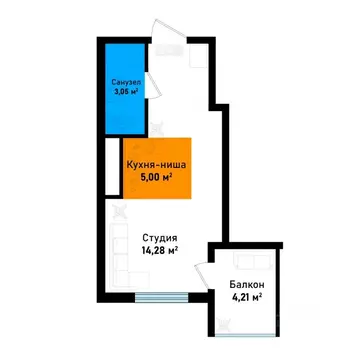 Студия Крым, Черноморское пгт ул. Евпаторийская, уч1 (26.54 м)