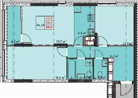 3-к кв. Приморский край, Владивосток Бам мкр,  (68.6 м)