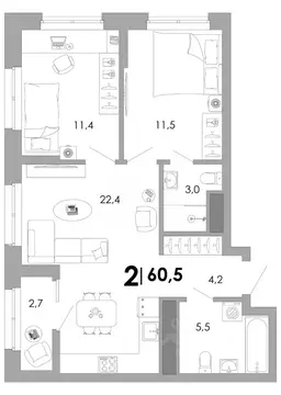 2-к кв. Владимирская область, Владимир Октябрьский военный городок,  ...