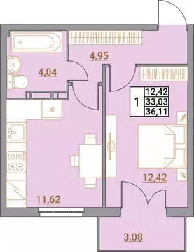 1-к кв. Волгоградская область, Волгоград Удмуртская ул., 75 (36.11 м)