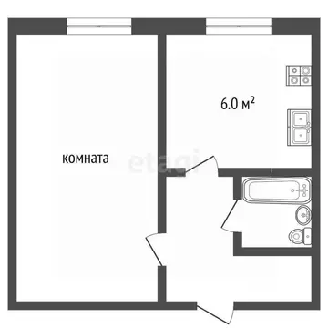 1-к кв. Ярославская область, Рыбинск Целинная ул., 6А (30.6 м)