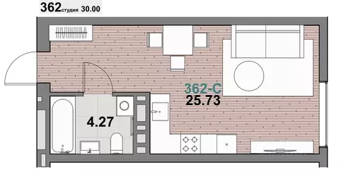 1-к кв. Калининградская область, Зеленоградск ул. Гагарина (30.0 м)