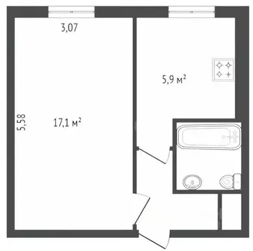 1-к кв. Ярославская область, Ярославль просп. Дзержинского, 61 (29.6 ...