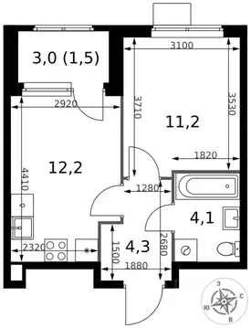 1-к кв. Московская область, Химки Клязьма-Старбеево мкр, Международный ...
