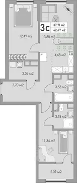 3-к кв. Оренбургская область, Оренбург Аренда мкр, Металлист жилой ...