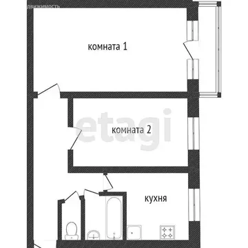 2-комнатная квартира: Златоуст, улица Строителей, 7 (44.2 м)