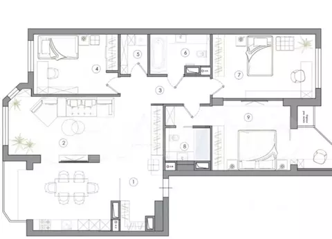 4-к кв. Москва Ломоносовский просп., 25к3 (138.0 м)