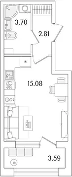 Квартира-студия: Санкт-Петербург, ЖК Аурум (23.39 м)