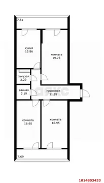 3-к кв. Краснодарский край, Краснодар Камвольно-суконный Комбинат мкр, ...
