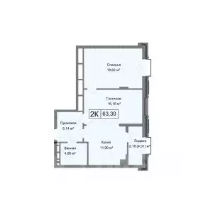 2-к кв. Дагестан, Каспийск ул. М. Халилова, 1А (63.3 м)