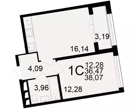 1-комнатная квартира: Рязань, микрорайон Братиславский, жилой квартал ...