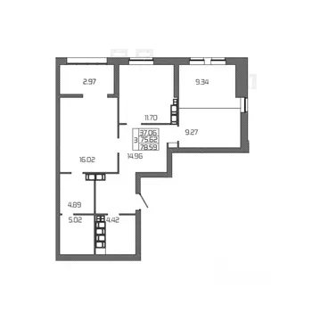 3-к кв. Волгоградская область, Волгоград Селена жилой комплекс (78.59 ...