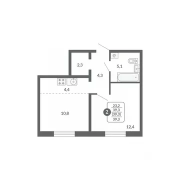 2-к кв. Кировская область, Киров ул. Потребкооперации, 34 (39.3 м)