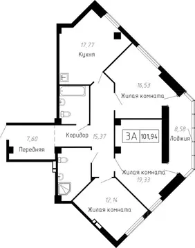 3-к кв. Приморский край, Владивосток ул. Мусоргского, 74к1 (101.2 м)