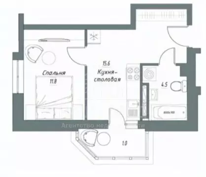 Студия Тамбовская область, Тамбов Свободная ул., 4к4 (33.1 м)