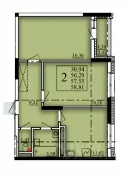 2-к кв. Башкортостан, Уфа Затон-Восточный жилрайон, Паруса жилой ...