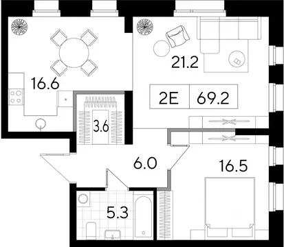 Свободной планировки кв. Пермский край, Пермь Пермская ул., 86 (69.2 ...