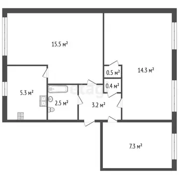 3-комнатная квартира: Санкт-Петербург, Краснопутиловская улица, 115 ...