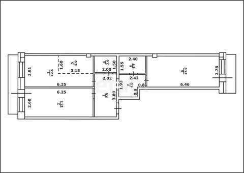 2-комнатная квартира: Бийск, улица Михаила Митрофанова, 2 (70.3 м)