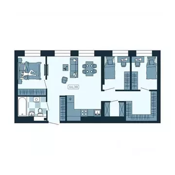 4-к кв. Приморский край, Владивосток ул. Борисенко (66.38 м)