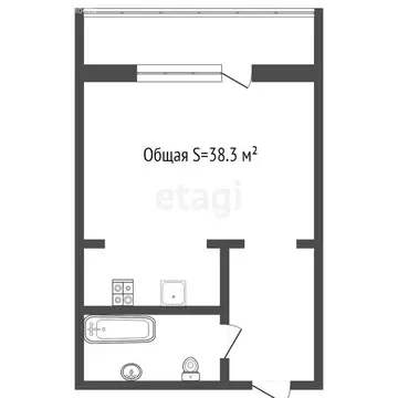 Квартира-студия: Новосибирск, улица Татьяны Снежиной, 29/3 (38.3 м)