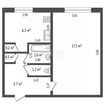 1-к кв. Мордовия, Чамзинский район, Комсомольский рп, 1-й мкр 45 (32.9 ...