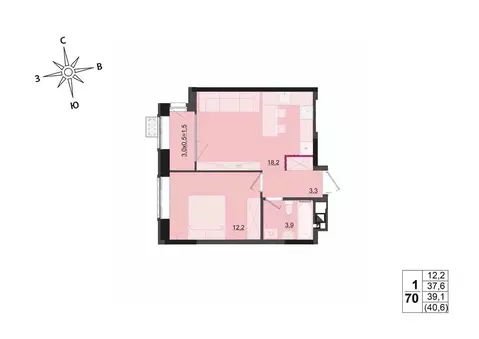 1-к кв. Удмуртия, Ижевск ул. Леваневского (39.1 м)