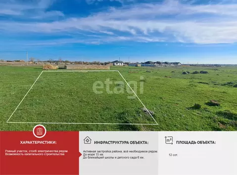 Участок в Крым, Сакский район, Суворовское с/пос, с. Великое, Фортуна ...