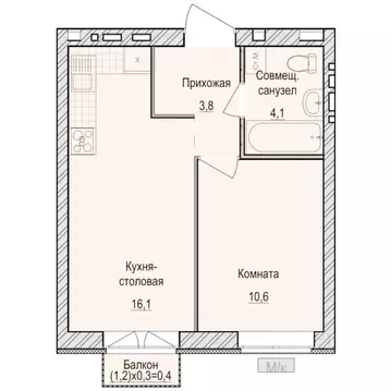 1-к кв. Удмуртия, Завьяловский район, с. Первомайский Санвилл жилой ...