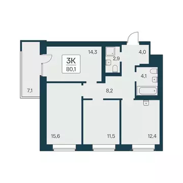 3-к кв. Новосибирская область, Новосибирск Расцветай на Красном жилой ...