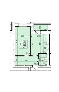1-к кв. Саратовская область, Энгельс Новобазарная ул., 4 (40.3 м)