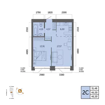 2-к кв. Башкортостан, Уфа Зеленая Роща жилрайон, Урбаника жилой ...