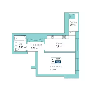 1-к кв. Ростовская область, Батайск  (27.1 м)