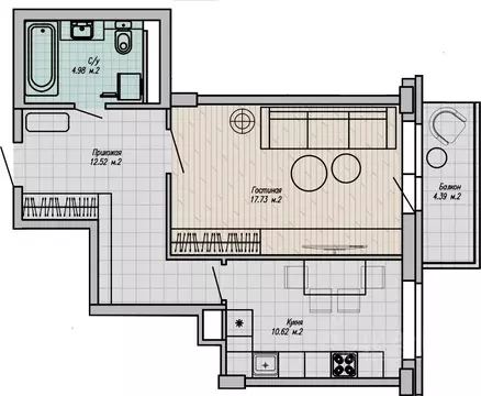 1-к кв. Свердловская область, Нижний Тагил ул. Победы, 57 (47.15 м)