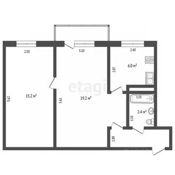2-к кв. Самарская область, Самара ул. Гагарина, 41 (46.0 м)
