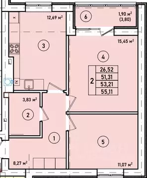 2-к кв. Калининградская область, Гурьевск Новая Резиденция жилой ...