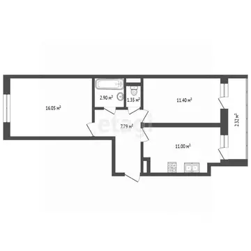 2-к кв. Ярославская область, Ярославль проезд 2-й Брагинский, 22 ...
