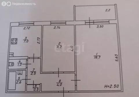 2-комнатная квартира: Тверь, посёлок Химинститута, 47 (48.8 м)