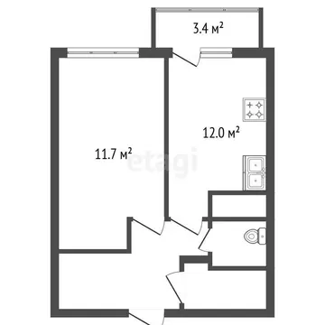 1-комнатная квартира: Санкт-Петербург, Русановская улица, 17к3 (45 м)