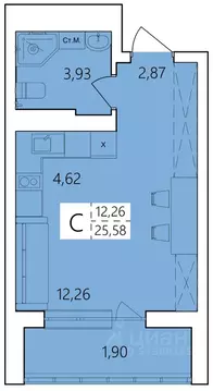 Студия Башкортостан, Уфа Затон жилрайон, Волна жилой комплекс (25.56 ...