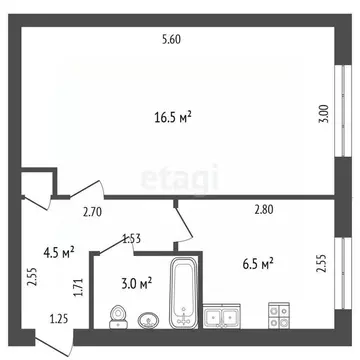 1-к кв. Нижегородская область, Выкса ул. Симы Битковой, 27 (30.8 м)