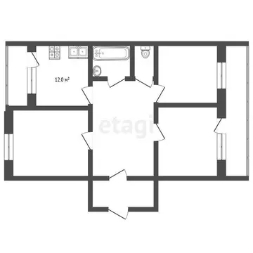 3-комнатная квартира: Энгельс, улица Тельмана, 144 (72.4 м)