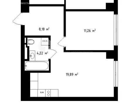 1-комнатная квартира: Екатеринбург, улица Радищева, 41 (43.5 м)
