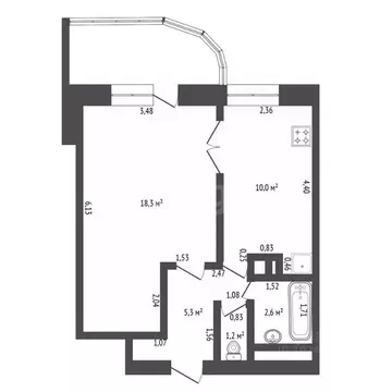 1-к кв. Башкортостан, Уфа просп. Октября, 71/3 (37.4 м)