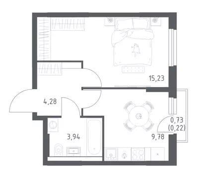 1-комнатная квартира: Уфа, улица Минигали Губайдуллина, 8к9 (33.45 м)