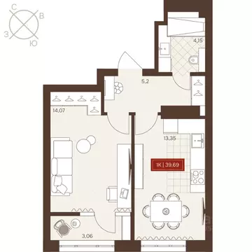 1-к кв. Новосибирская область, Новосибирск Невский жилой комплекс ...