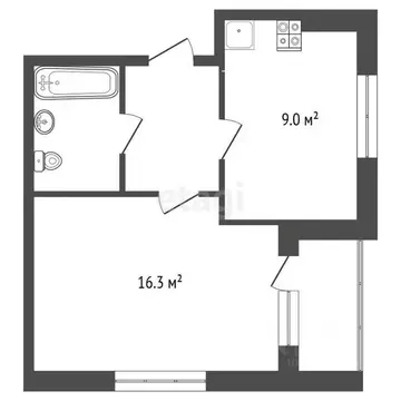 1-к кв. Белгородская область, Белгород ул. Победы, 85а (43.0 м)