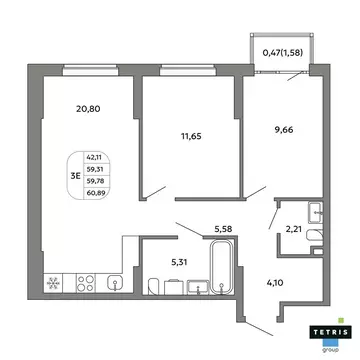 3-комнатная квартира: Екатеринбург, жилой район Уралмаш, жилой квартал ...